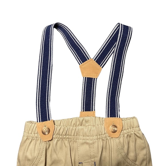 NWT Little Lad Boys Outfit Bundle Pants Suspenders‎ Button Up Shirt Shirt 12mo - Picture 4 of 7